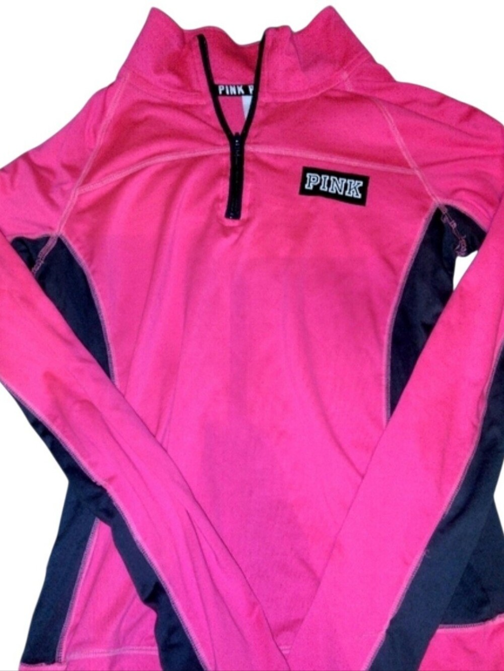 PINK Victoria's Secret Women's Hot Pink Half-Zip Top Size XS